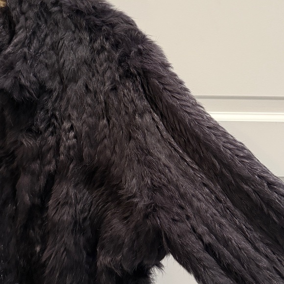 June Black Rabbit Fur Cropped Jacket - Picture 6 of 8